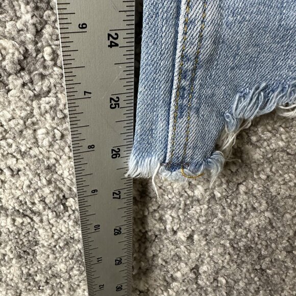 Zara Jeans Womens 10 Light Wash The Dreed Flare Raw Hem Distressed Denim Cropped - Picture 4 of 9